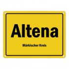 Ortsschild Altena, Westfalen, Märkischer Kreis Metallschild
