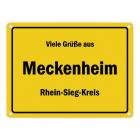 Viele Grüße aus Meckenheim, Rheinland, Rhein-Sieg-Kreis Metallschild
