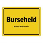 Ortsschild Burscheid, Rheinland, Rheinisch-Bergischer Kreis Metallschild