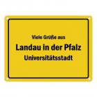 Viele Grüße aus Landau in der Pfalz, Universitätsstadt Metallschild