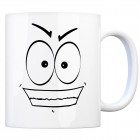 Tassengesichter Kaffeebecher mit gehässiges Gesicht Motiv