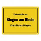 Viele Grüße aus Bingen am Rhein, Kreis Mainz-Bingen Metallschild