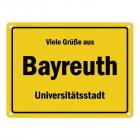 Viele Grüße aus Bayreuth, Universitätsstadt Metallschild