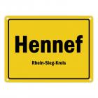 Ortsschild Hennef (Sieg), Rhein-Sieg-Kreis Metallschild