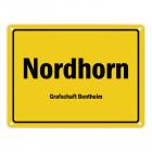 Ortsschild Nordhorn, Grafschaft Bentheim Metallschild