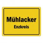 Ortsschild Mühlacker, Enzkreis Metallschild