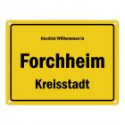 Herzlich willkommen in Forchheim, Oberfranken, Kreisstadt Metallschild