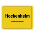 Ortsschild Hockenheim, Rhein-Neckar-Kreis Metallschild