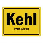 Ortsschild Kehl (Rhein), Ortenaukreis Metallschild