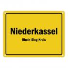 Ortsschild Niederkassel, Rhein, Rhein-Sieg-Kreis Metallschild